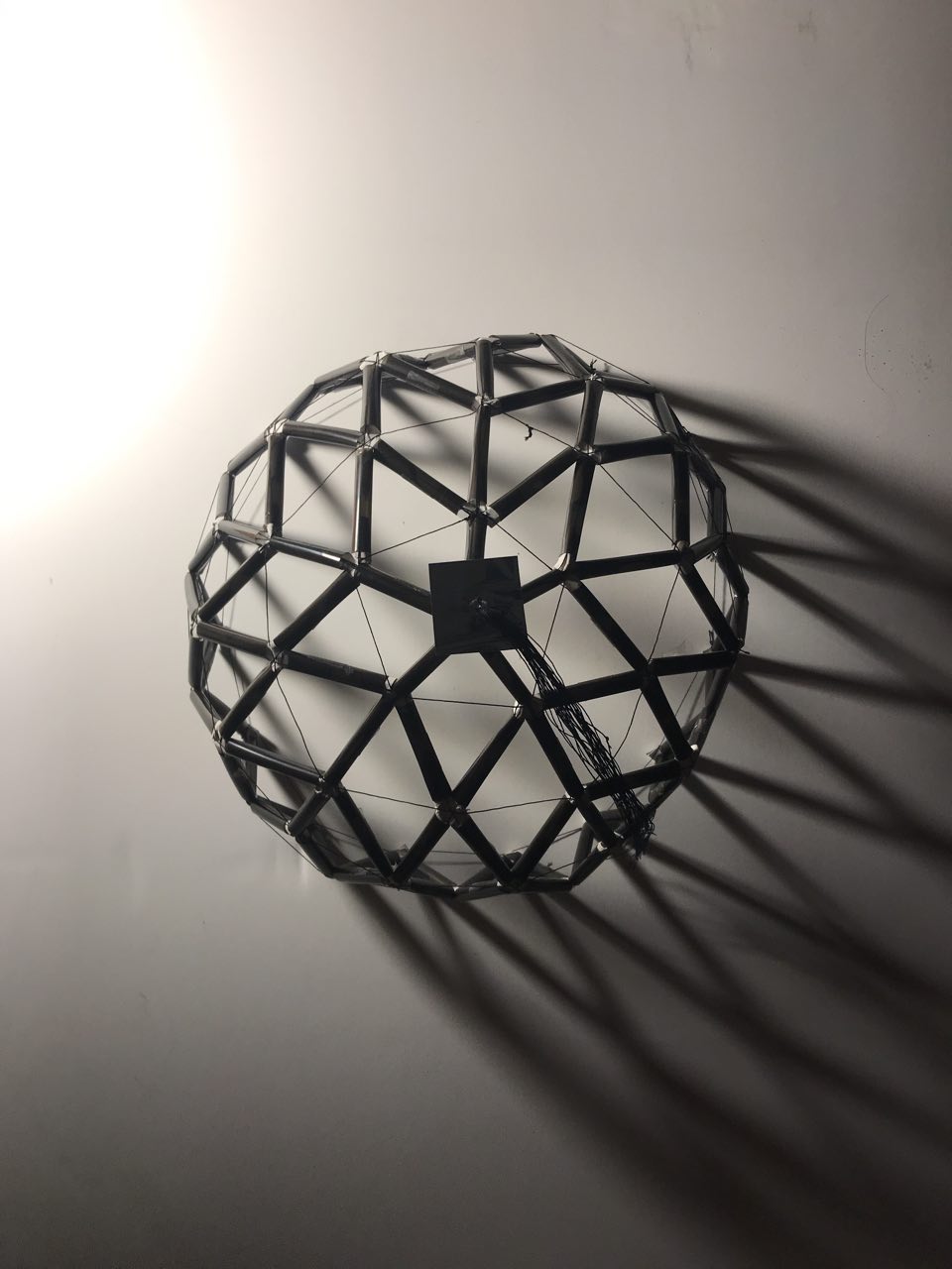 Physical model of the geodesic tensegrity structure